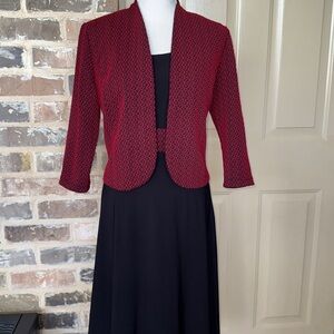 Elegant Red and Black Women's Dress